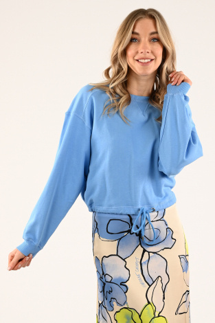 Co'couture clean crop sweat Blauw