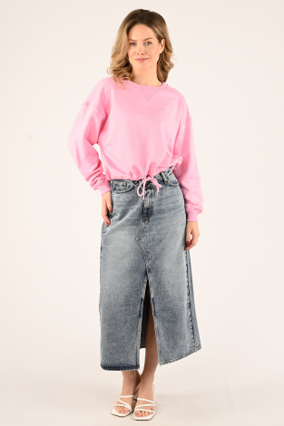 Co'couture clean crop sweat Roze