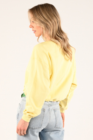 Co'couture clean crop sweat Geel