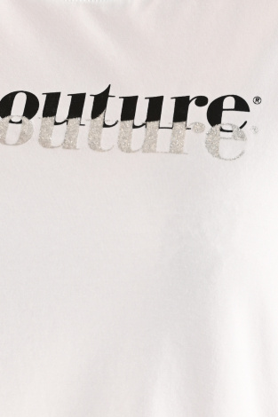 Co'couture glitter logo tee Wit