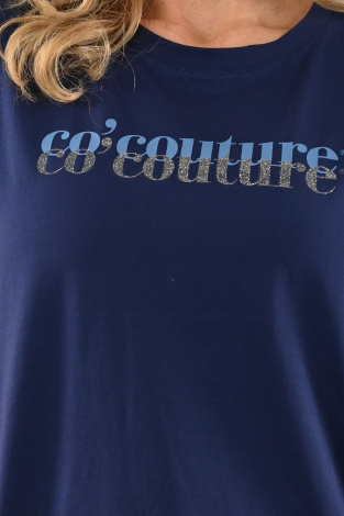 Co'couture glitter logo tee Blauw