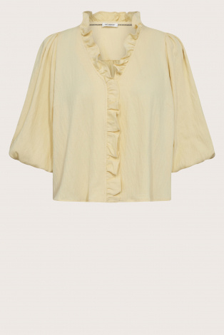 Co'couture sueda puff blouse Geel