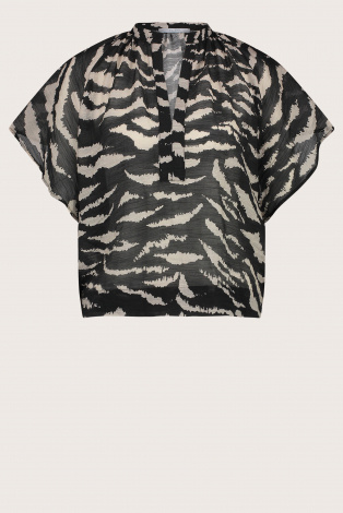 By-Bar Vina zebra blouse Zwart