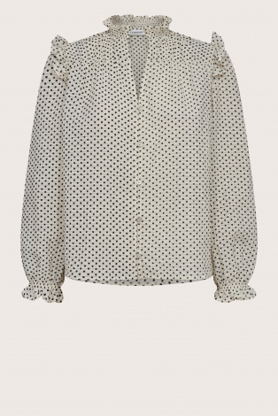 Co'couture chess dot shirt Beige