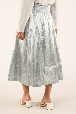 Co'couture mettal skirt Zilver