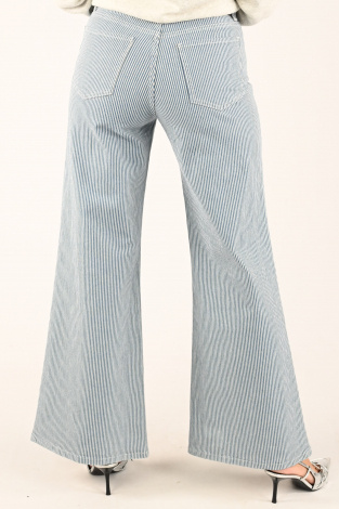 By-Bar Femme stripe pant Blauw